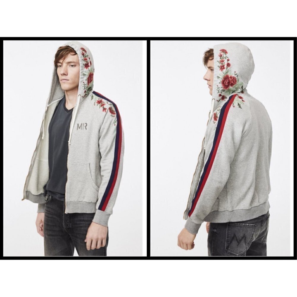 💕MOTHER MR💕  The Zip Champ Hoodie Sweatshirt ~ Tumbleweed Floral Medium M NWT